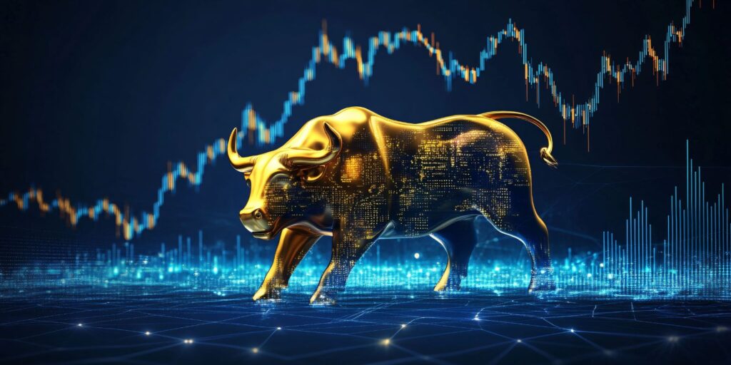touro de ouro representação de lucros no trader